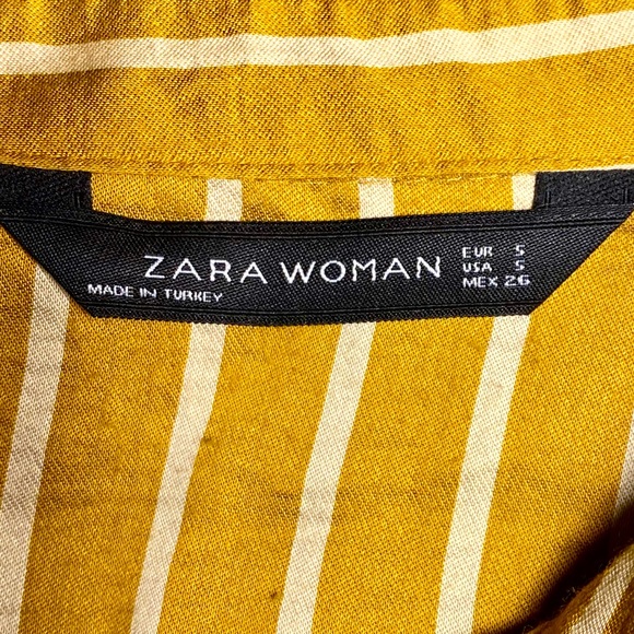 Zara Gold Ruffled Short Sleeve Top - Picture 6 of 7